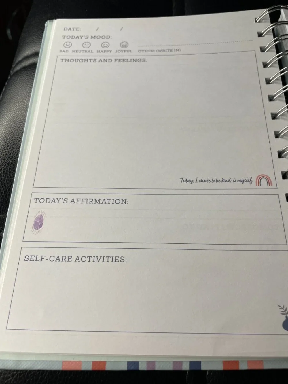 Treat Yourself with Kindess Hardcover Wellness Journal